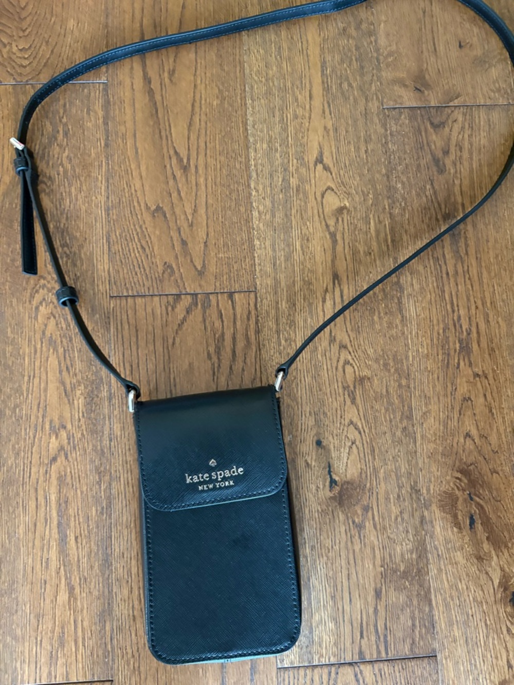 kate spade Black Saffiano Crossbody Phone Pouch